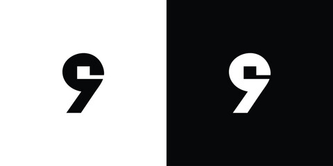 Modern and unique number 9 logo design