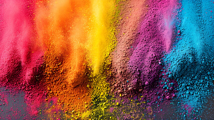 Vibrant Rainbow Powder Explosion on Black Background