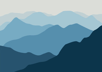 Mountains landscape panorama vector design illustration