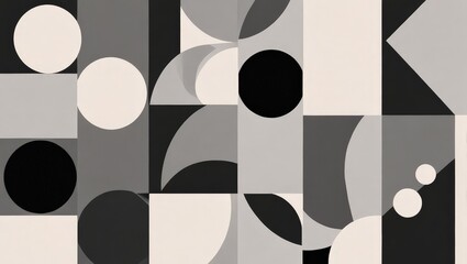 Abstract Geometric Shapes in Black and White.