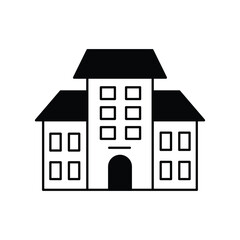 school icon with white background vector stock illustration