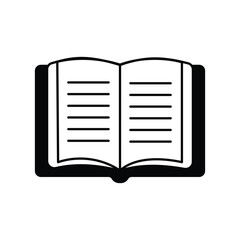 open book icon with white background vector stock illustration