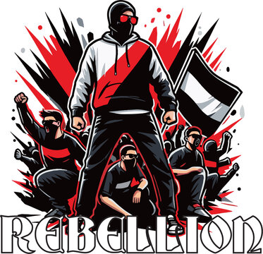vector design of ultras and hooligan football supporters with expressions in favorite colors