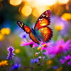 Obraz premium butterfly on flower