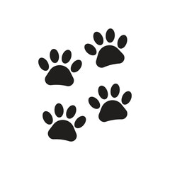 Paw print icon design template isolated illustration