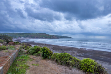 Aerial footage of Harnai beach at Dapoli, located 200 kms from Pune on the West Coast of Maharashtra India.