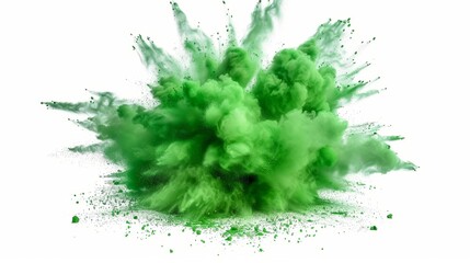 Fototapeta premium green color explosion isolated on white background 