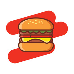 burger vector illustration, flat design