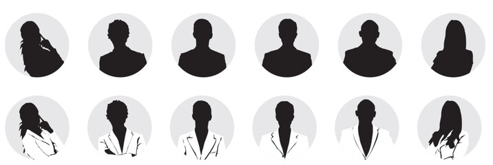businesspeople profile avatar silhouette