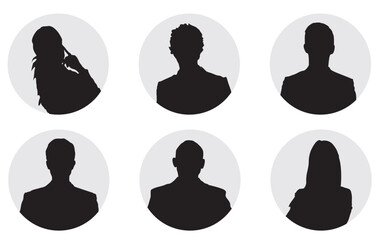 businesspeople profile avatar silhouette set