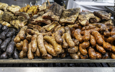 Grilled sausage on the street