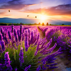 Obraz premium Sun-Kissed Lavender Fields