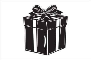 Gift box icon.  Gift box silhouette Vector illustration. Gift boxes silhouette.