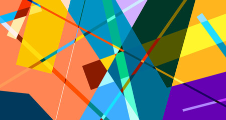 Fototapeta premium Vector colorful abstract geometric poster