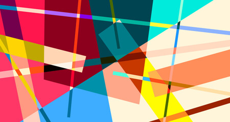Fototapeta premium Vector colorful abstract geometric poster