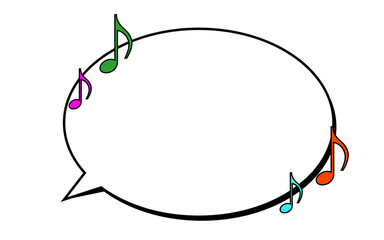 吹き出しと音符マーク