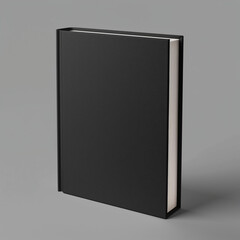 mockup of a black book in a standing position on a gray background, Ai generated Images