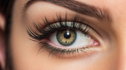 Obraz premium A woman with brown hair and brown eyes.