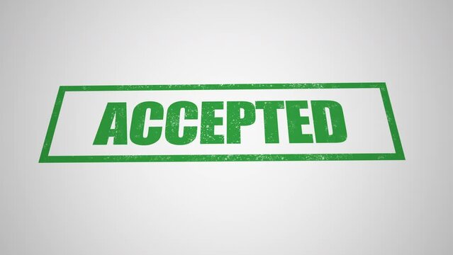 Green accepted verified business imprint animation white background