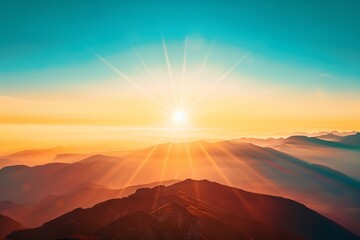 sunset over the mountains