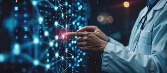 Doctor Interacting with Digital Network