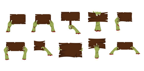 Zombie Hand Holding On Board Set