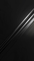 Minimalistic abstract image with sleek diagonal metallic lines on a dark background. The simplicity of the lines against the dark backdrop creates a striking visual impact.