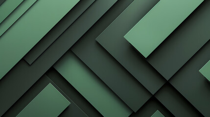 Abstract geometric background with layered green rectangles. Modern design for presentations, posters, and digital artwork.
