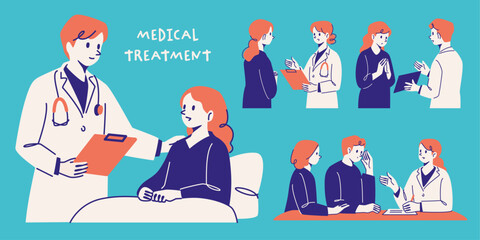 Doctor and patient illustration set