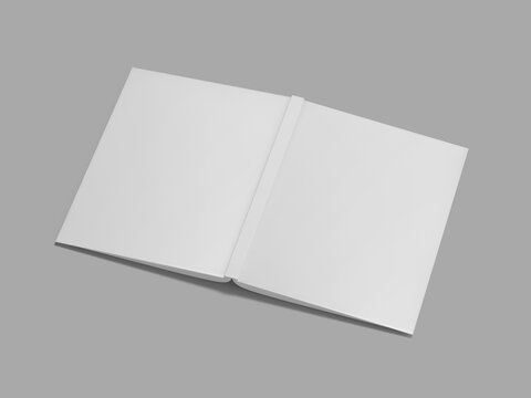 Front and Back View White Blank Hardcover Book Mockup