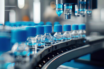 Naklejka premium Pharmaceutical Vial Filling Process