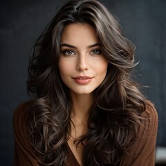 Fototapeta premium Portrait of a Beautiful Young Woman with Pristine Skin, Highlighting Face Care, Cosmetology, and Spa Beauty 