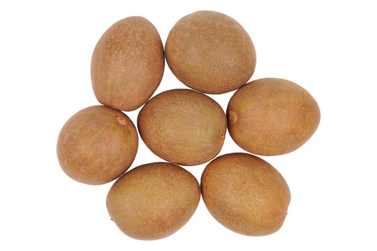 a group of sapodilla fruit isolated transparent