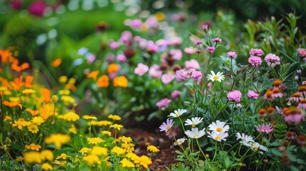 Obraz premium Vibrant Flower Garden in Full Bloom