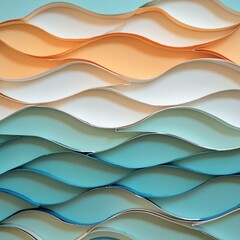 abstract blue , orange, white background with waves