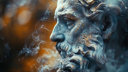 An open book philosopher's mind with a blurred philosophical background