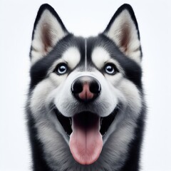 Fototapeta premium siberian husky puppy on white
