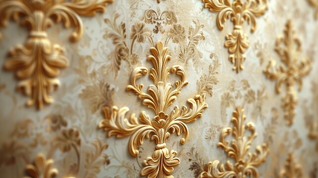 Background with a gold damask pattern