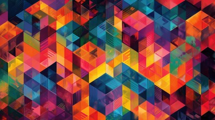 Tribal Geometric Background Featuring Abstract Cube Art