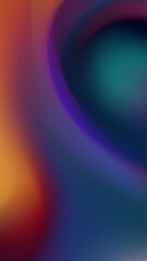 Refined dark green, blue, and orange mesh wave blur vertical background template, infusing digital content with a premium, attention grabbing aesthetic