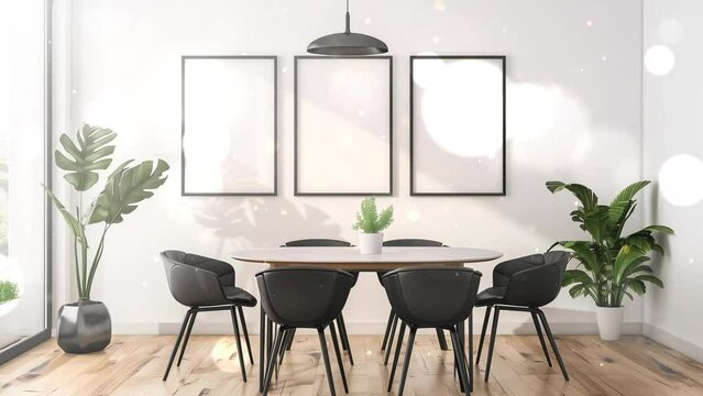 vertical picture frames mockup in modern seamless looping overlay 4k virtual video animation background