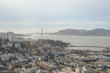 View of Golden Bridge and San Francisco City, California
