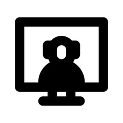 Digital Assistant black glyph icon 