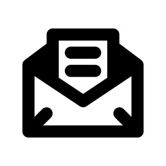 Letter envelope email black glyph icon 