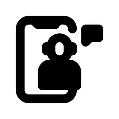 Personal Assistant black glyph icon 