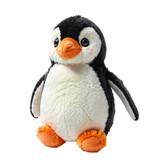Fototapeta premium A cute Penguin stuffed toy isolated on transparent background.