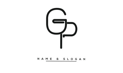 GP, PG, G, P Abstract Letters Logo Monogram