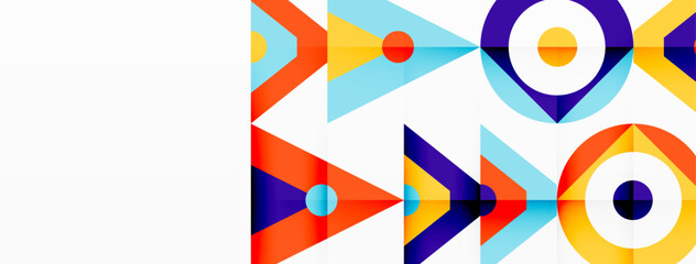 Colorful circle and triangle abstract background. Template for wallpaper, banner, presentation, background