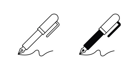 fountain pen icon with white background vector stock illustration