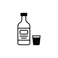 Alcoholic Drinks icon design with white background stock illustration